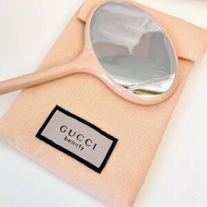 Gucci Blush Pink Hand Handheld Mirror Brand New For Purse or Home Small